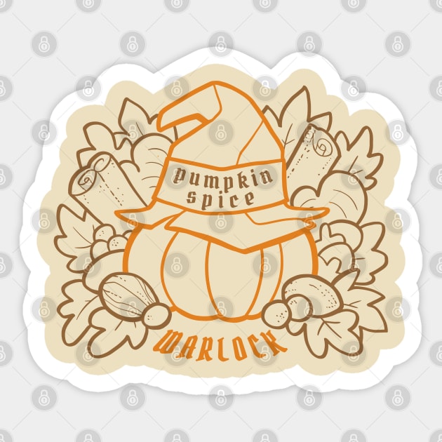 Pumpkin Spice Warlock fancy lines Sticker by StudioBliz